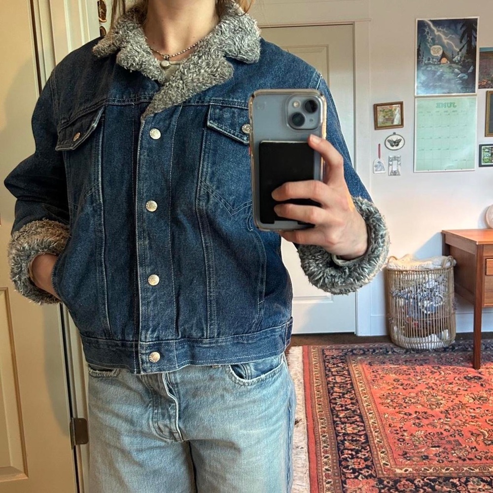 Vintage dark wash denim jacket